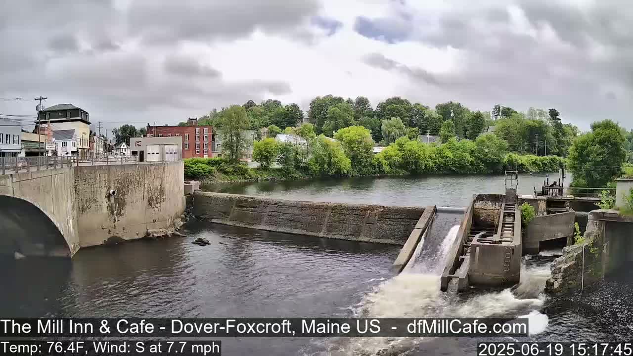 Mayo Mill Dam Live Cam  - Dover-Foxcroft, Maine , USA