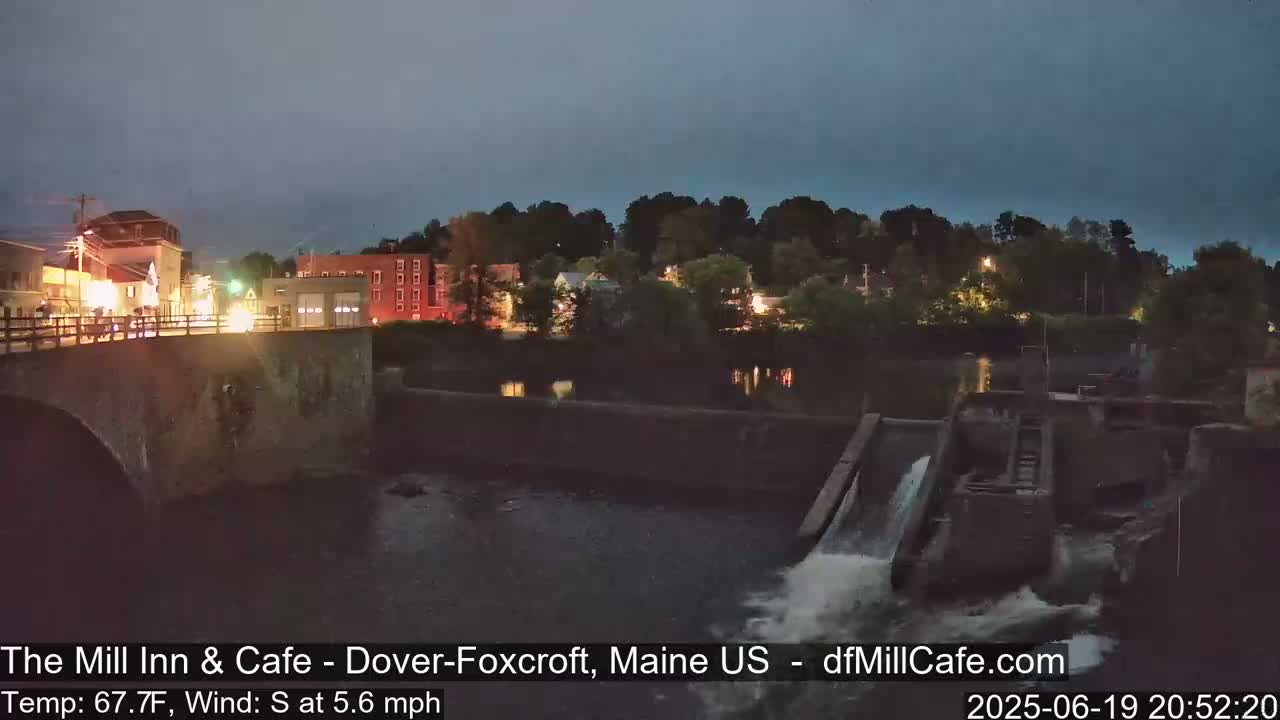 Mayo Mill Dam Live Cam  - Dover-Foxcroft, Maine , USA