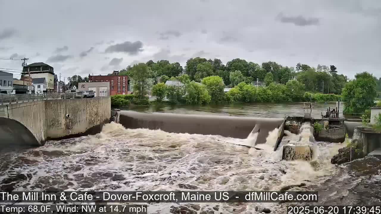 Mayo Mill Dam Live Cam  - Dover-Foxcroft, Maine , USA