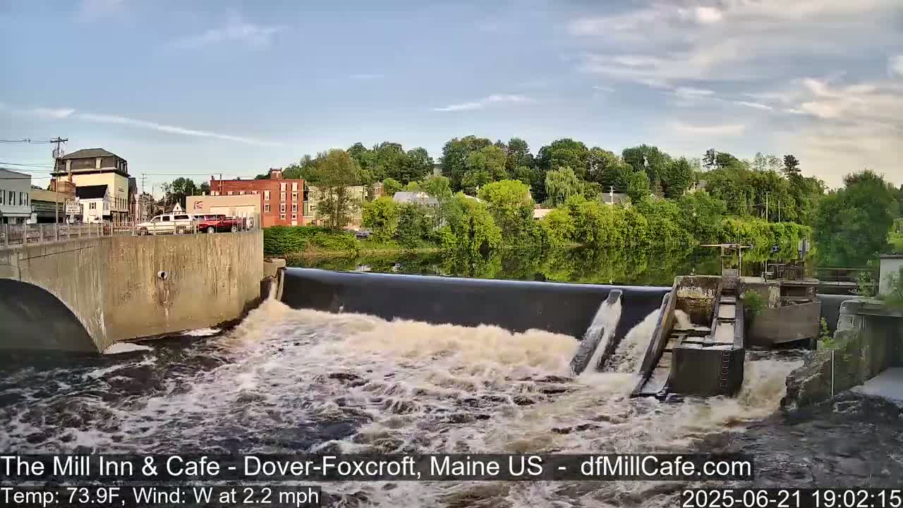 Mayo Mill Dam Live Cam  - Dover-Foxcroft, Maine , USA