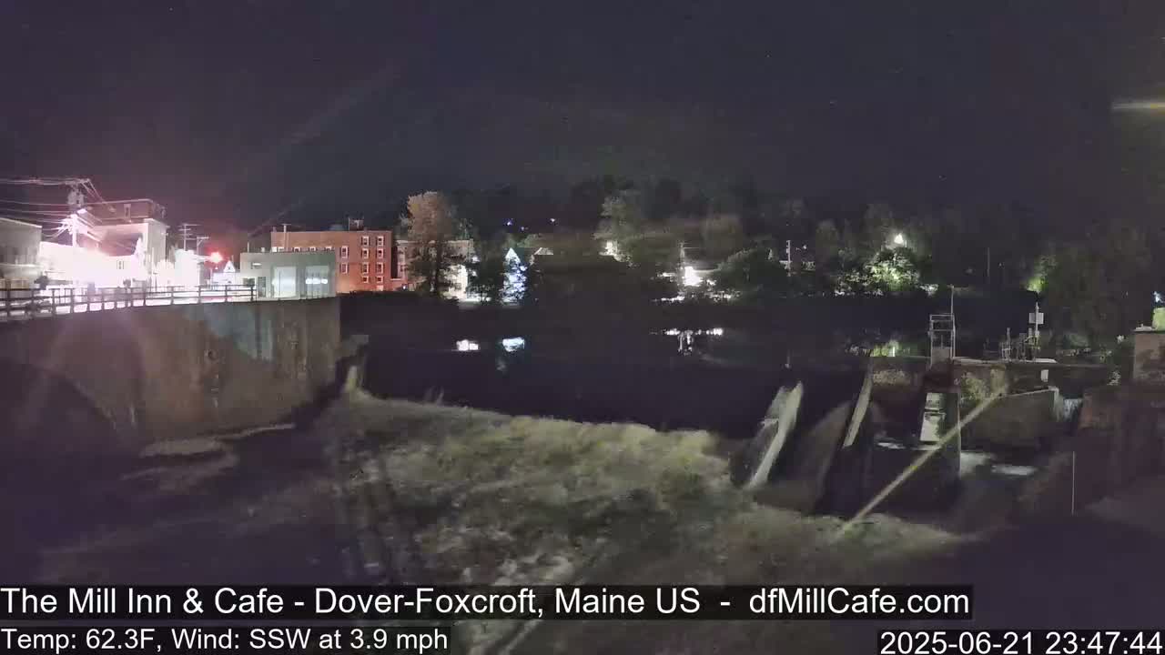 Mayo Mill Dam Live Cam  - Dover-Foxcroft, Maine , USA