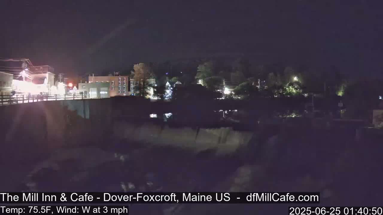 Mayo Mill Dam Live Cam  - Dover-Foxcroft, Maine , USA