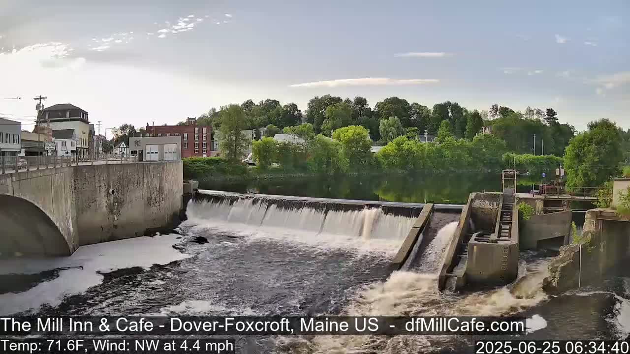 Mayo Mill Dam Live Cam  - Dover-Foxcroft, Maine , USA