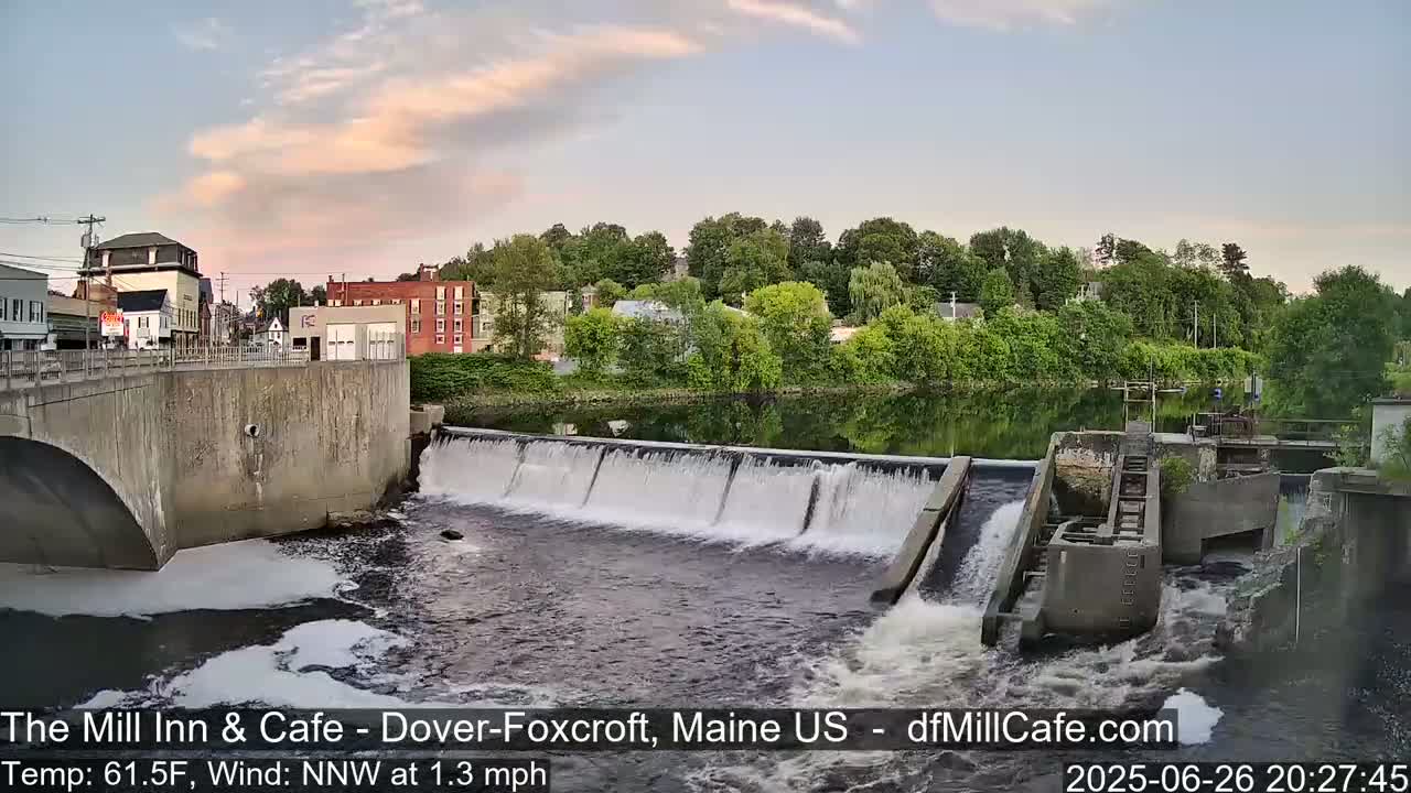Mayo Mill Dam Live Cam  - Dover-Foxcroft, Maine , USA