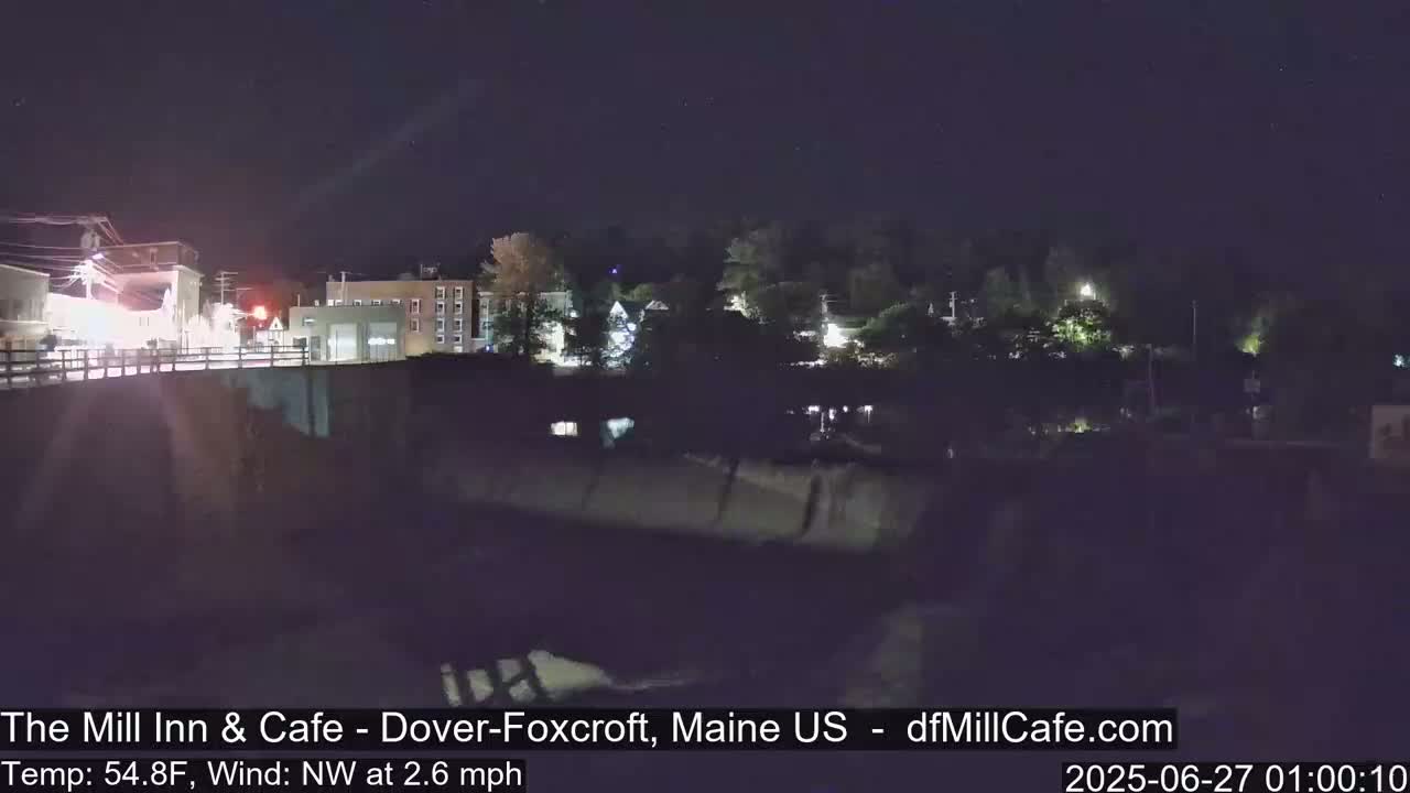 Mayo Mill Dam Live Cam  - Dover-Foxcroft, Maine , USA
