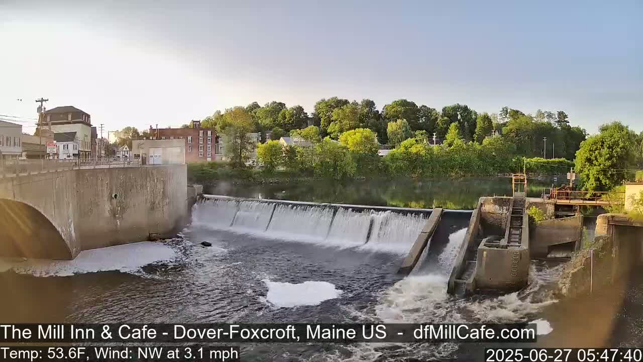Mayo Mill Dam Live Cam  - Dover-Foxcroft, Maine , USA