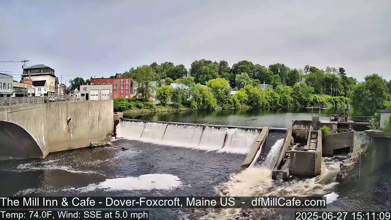Mayo Mill Dam Live Cam  - Dover-Foxcroft, Maine , USA