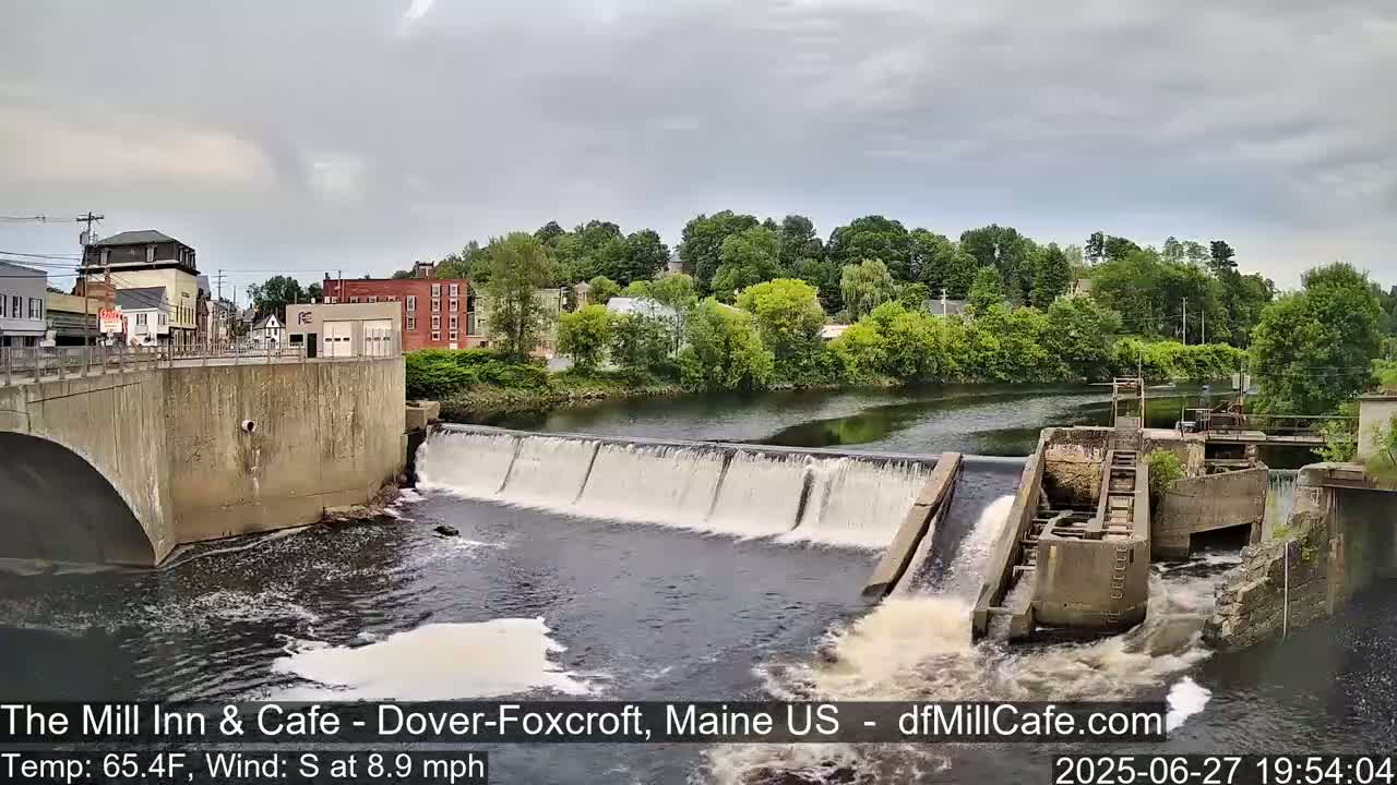 Mayo Mill Dam Live Cam  - Dover-Foxcroft, Maine , USA