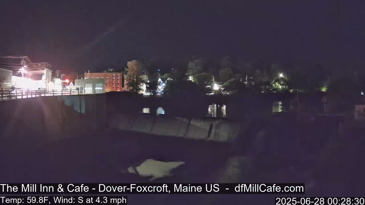 Mayo Mill Dam Live Cam  - Dover-Foxcroft, Maine , USA