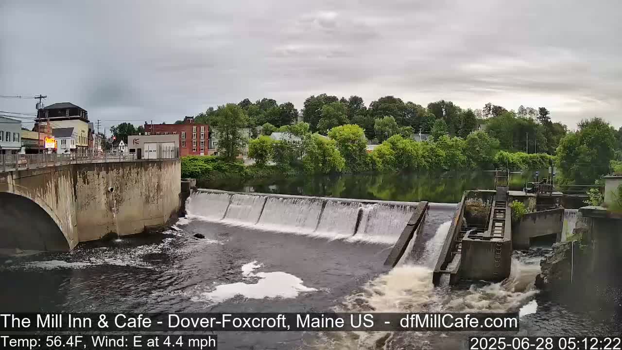Mayo Mill Dam Live Cam  - Dover-Foxcroft, Maine , USA