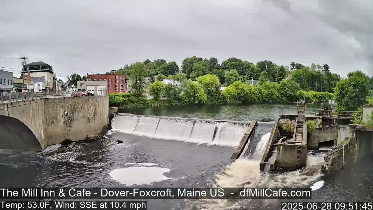 Mayo Mill Dam Live Cam  - Dover-Foxcroft, Maine , USA