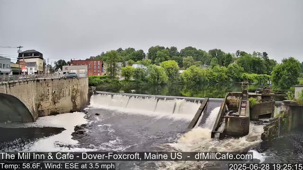 Mayo Mill Dam Live Cam  - Dover-Foxcroft, Maine , USA