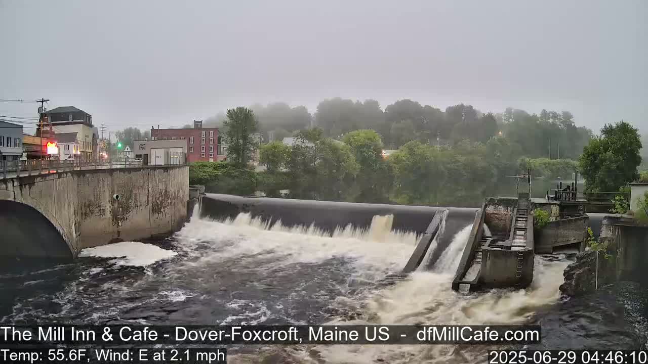 Mayo Mill Dam Live Cam  - Dover-Foxcroft, Maine , USA