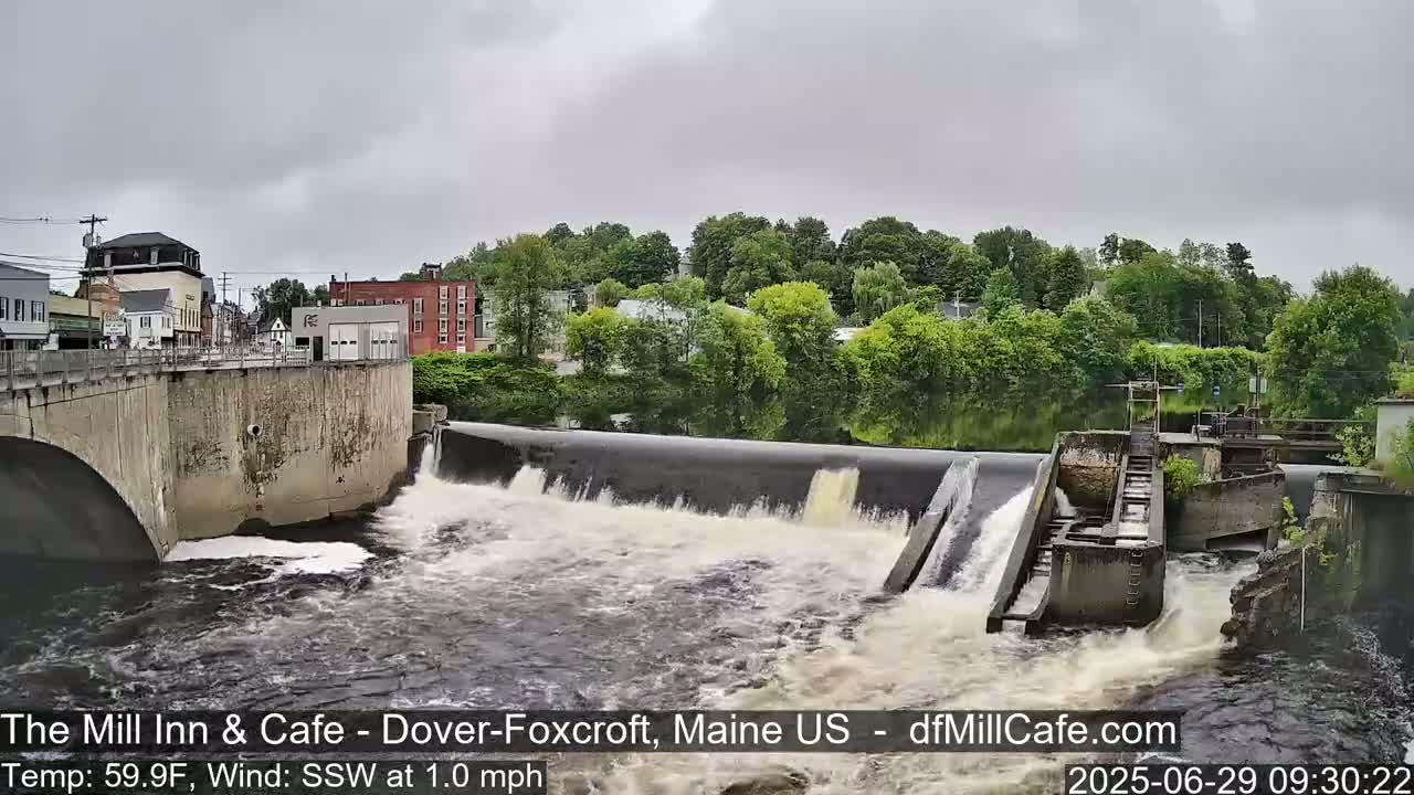 Mayo Mill Dam Live Cam  - Dover-Foxcroft, Maine , USA
