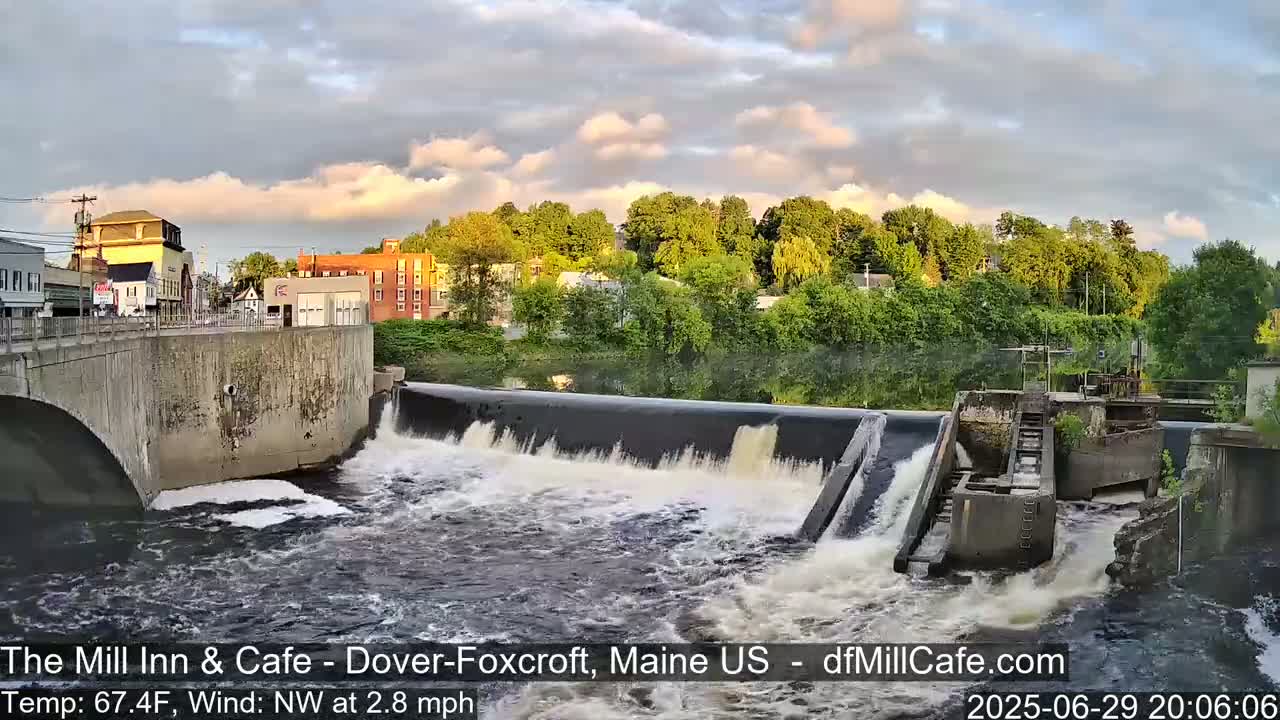 Mayo Mill Dam Live Cam  - Dover-Foxcroft, Maine , USA