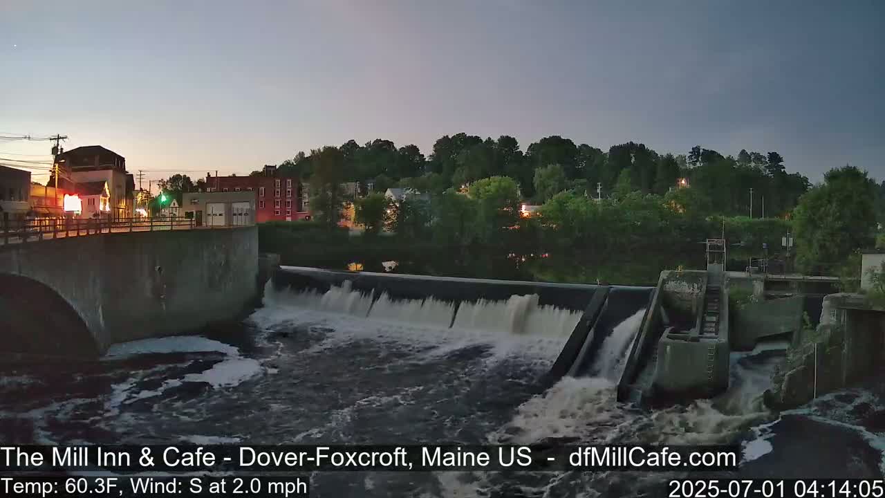 Mayo Mill Dam Live Cam  - Dover-Foxcroft, Maine , USA
