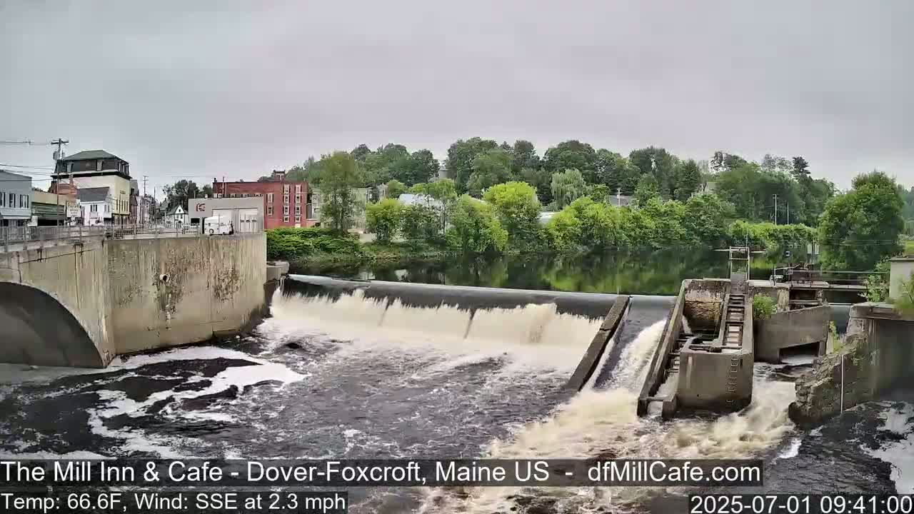 Mayo Mill Dam Live Cam  - Dover-Foxcroft, Maine , USA