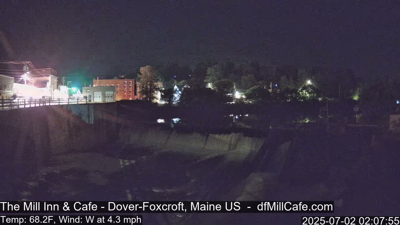 Mayo Mill Dam Live Cam  - Dover-Foxcroft, Maine , USA