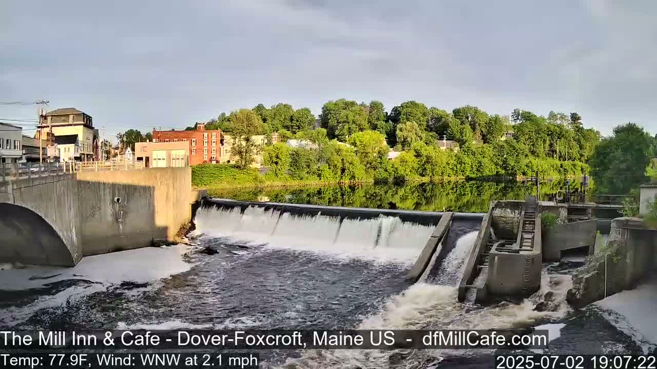 Mayo Mill Dam Live Cam  - Dover-Foxcroft, Maine , USA
