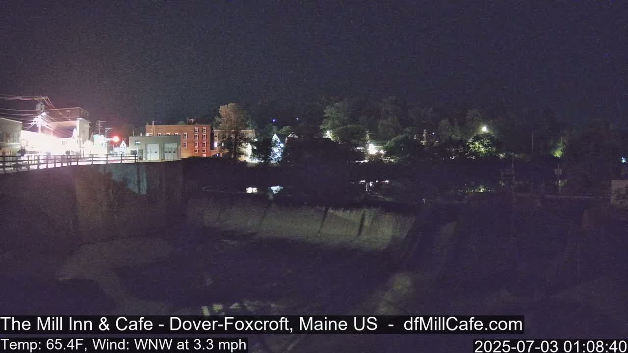 Mayo Mill Dam Live Cam  - Dover-Foxcroft, Maine , USA
