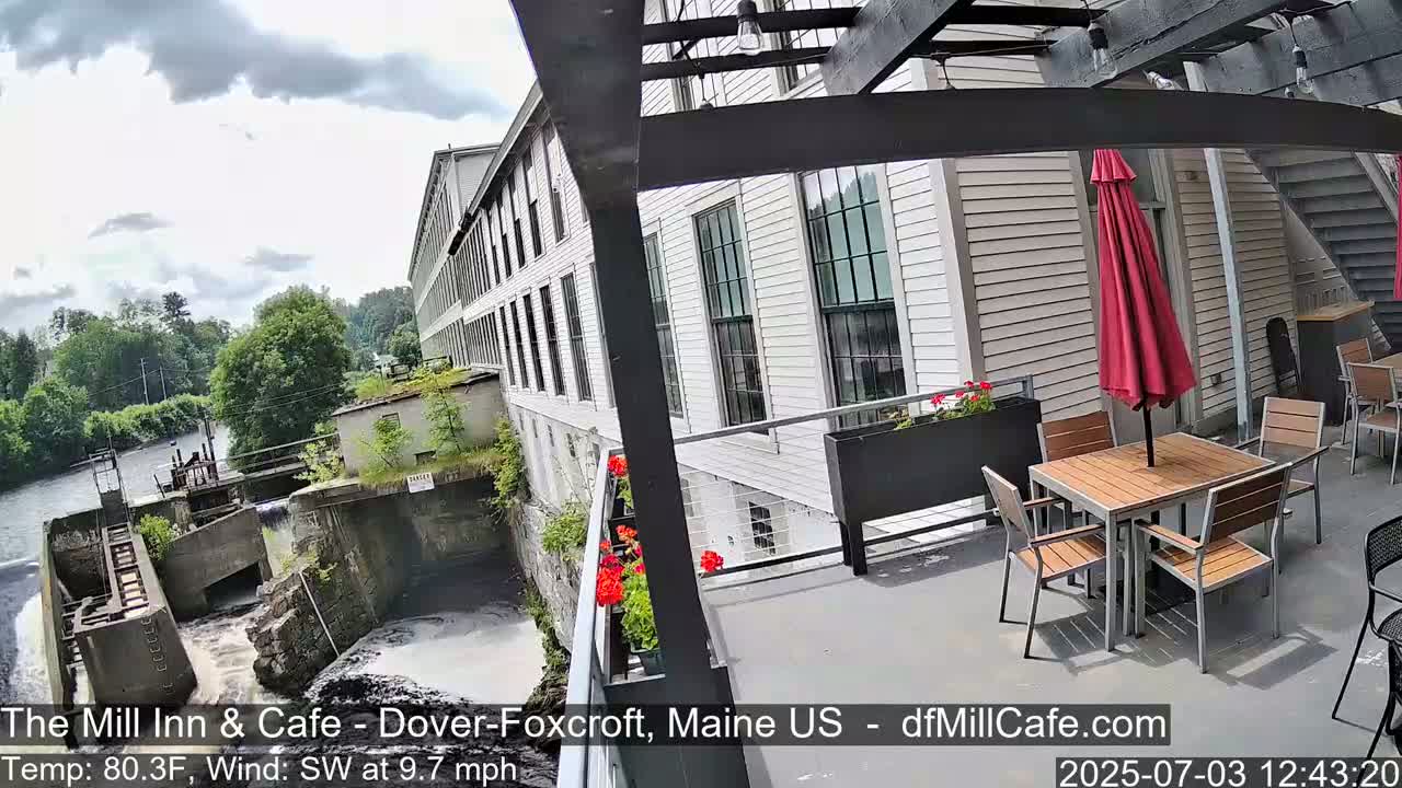 Mayo Mill Dam Live Cam  - Dover-Foxcroft, Maine , USA
