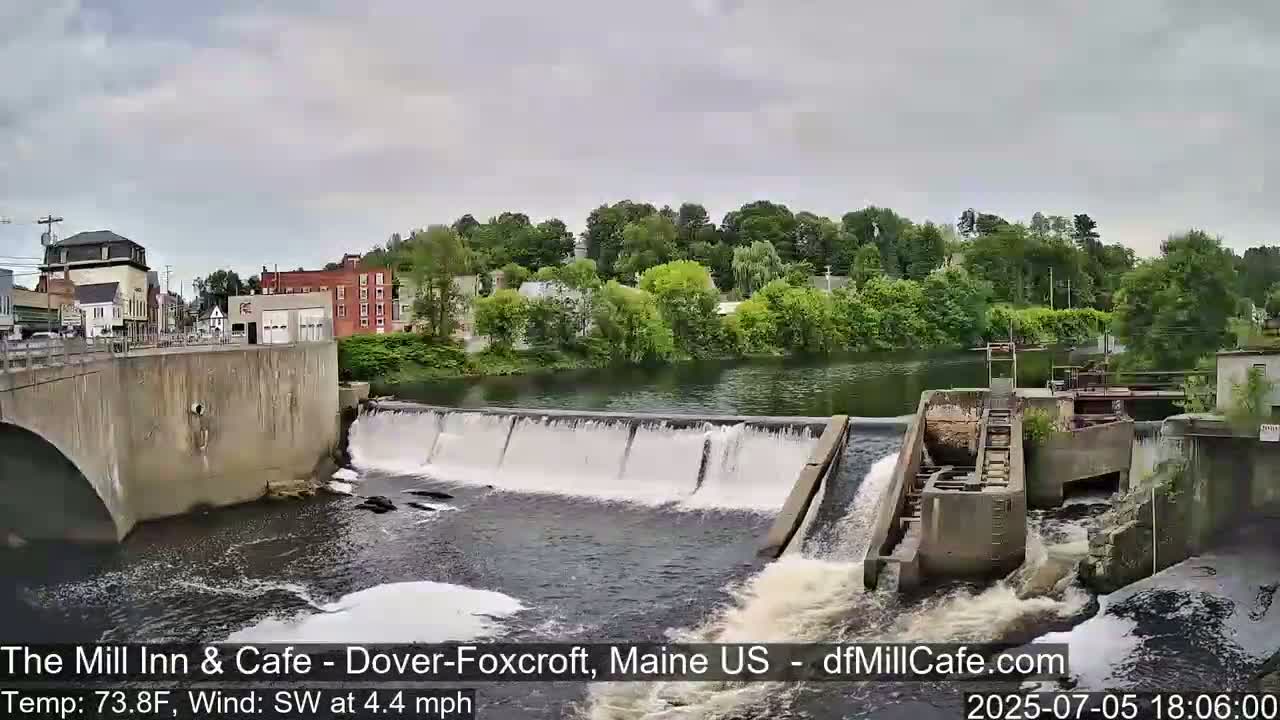 Mayo Mill Dam Live Cam  - Dover-Foxcroft, Maine , USA