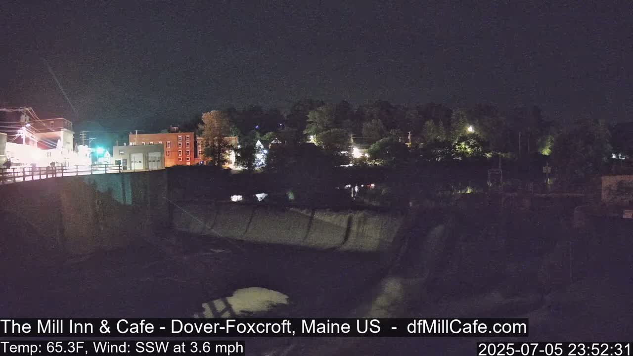 Mayo Mill Dam Live Cam  - Dover-Foxcroft, Maine , USA