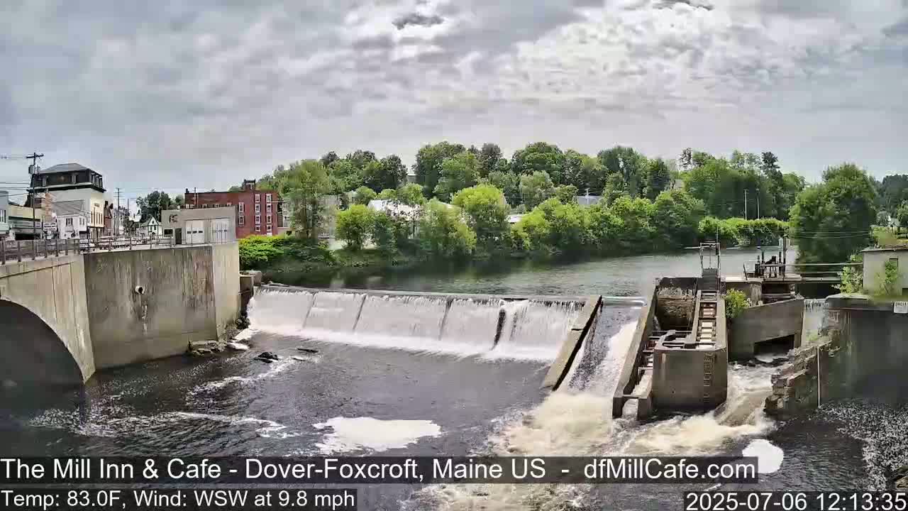 Mayo Mill Dam Live Cam  - Dover-Foxcroft, Maine , USA