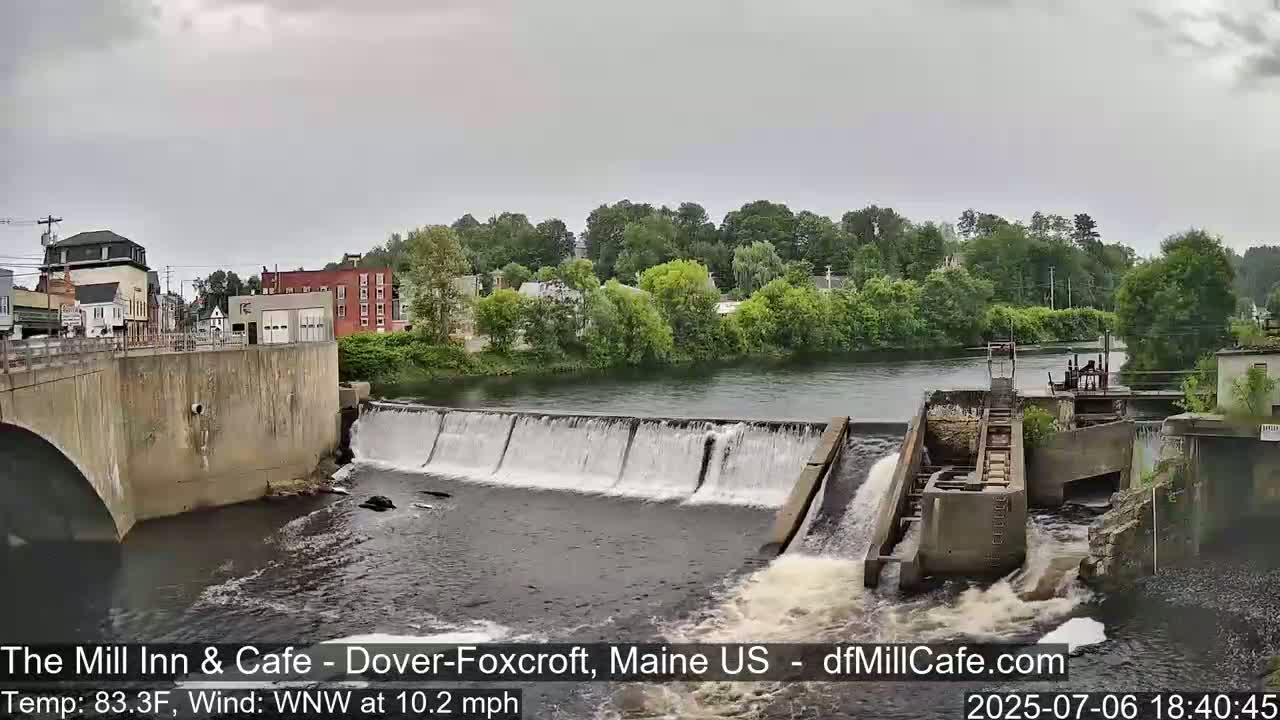 Mayo Mill Dam Live Cam  - Dover-Foxcroft, Maine , USA