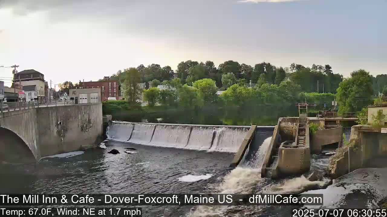 Mayo Mill Dam Live Cam  - Dover-Foxcroft, Maine , USA