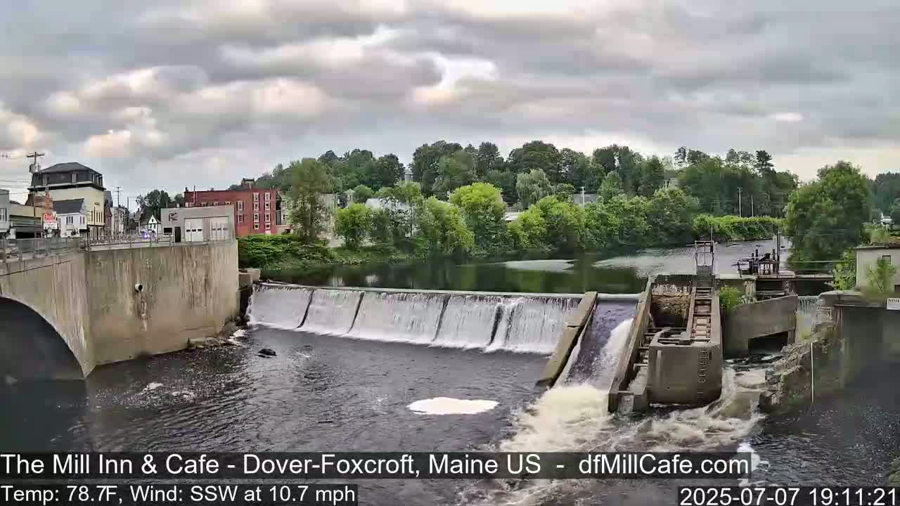Mayo Mill Dam Live Cam  - Dover-Foxcroft, Maine , USA