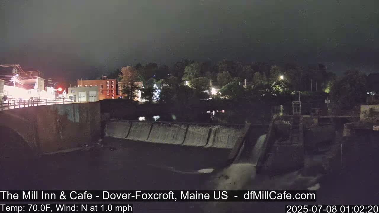 Mayo Mill Dam Live Cam  - Dover-Foxcroft, Maine , USA