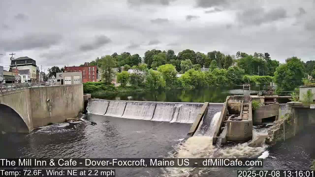 Mayo Mill Dam Live Cam  - Dover-Foxcroft, Maine , USA