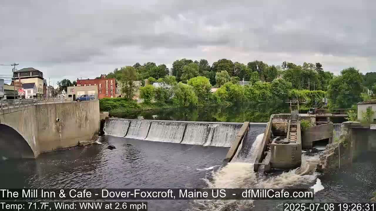 Mayo Mill Dam Live Cam  - Dover-Foxcroft, Maine , USA