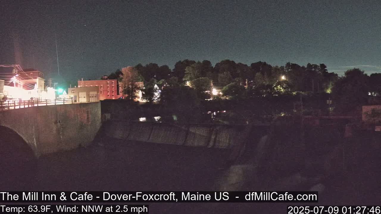 Mayo Mill Dam Live Cam  - Dover-Foxcroft, Maine , USA