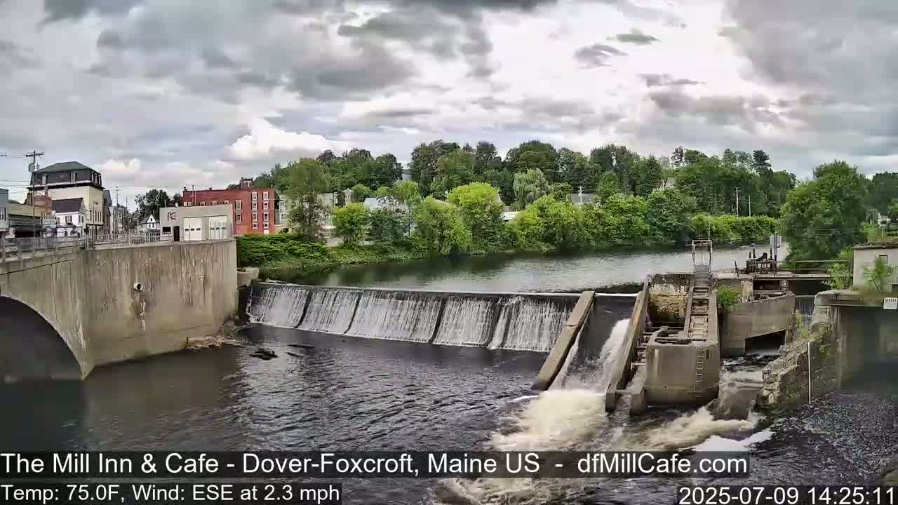 Mayo Mill Dam Live Cam  - Dover-Foxcroft, Maine , USA