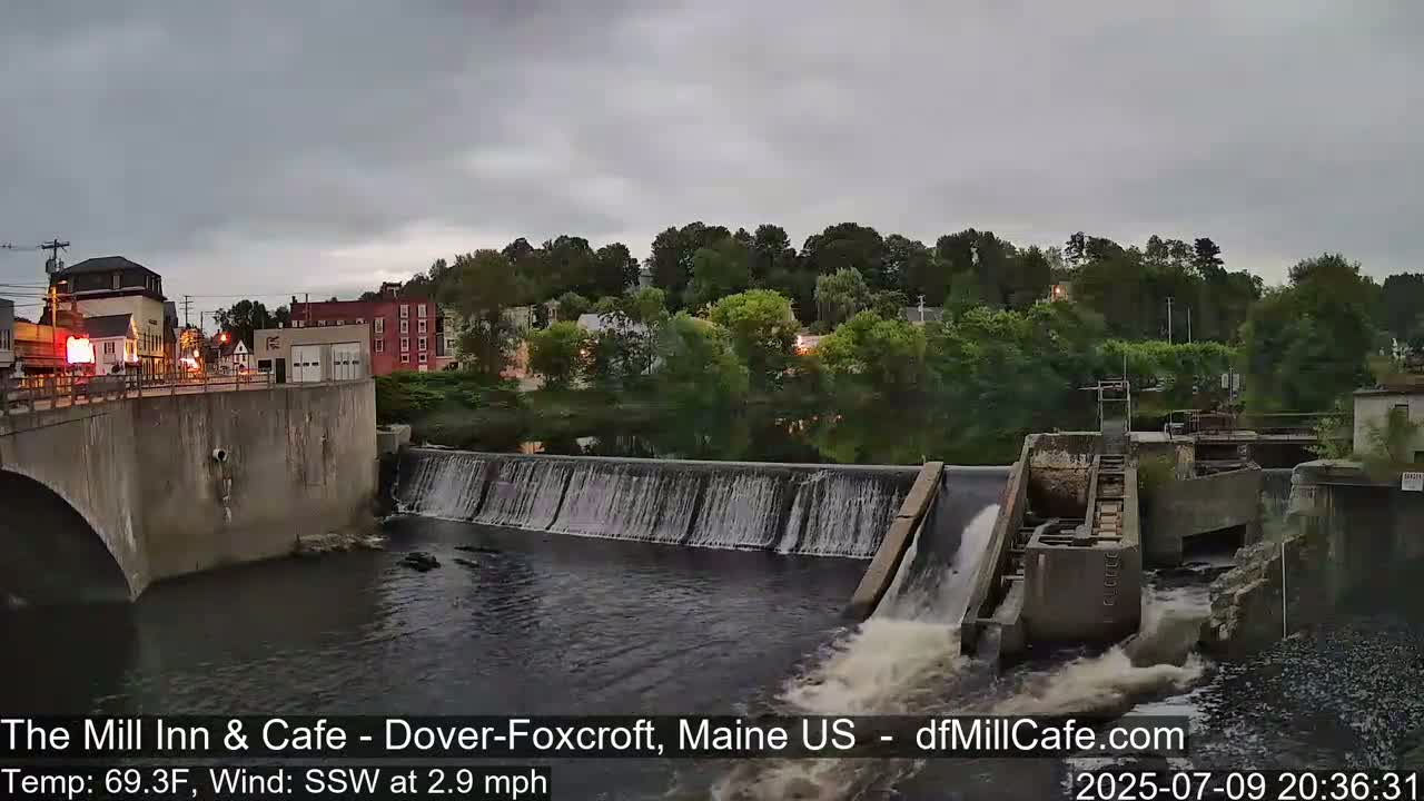 Mayo Mill Dam Live Cam  - Dover-Foxcroft, Maine , USA