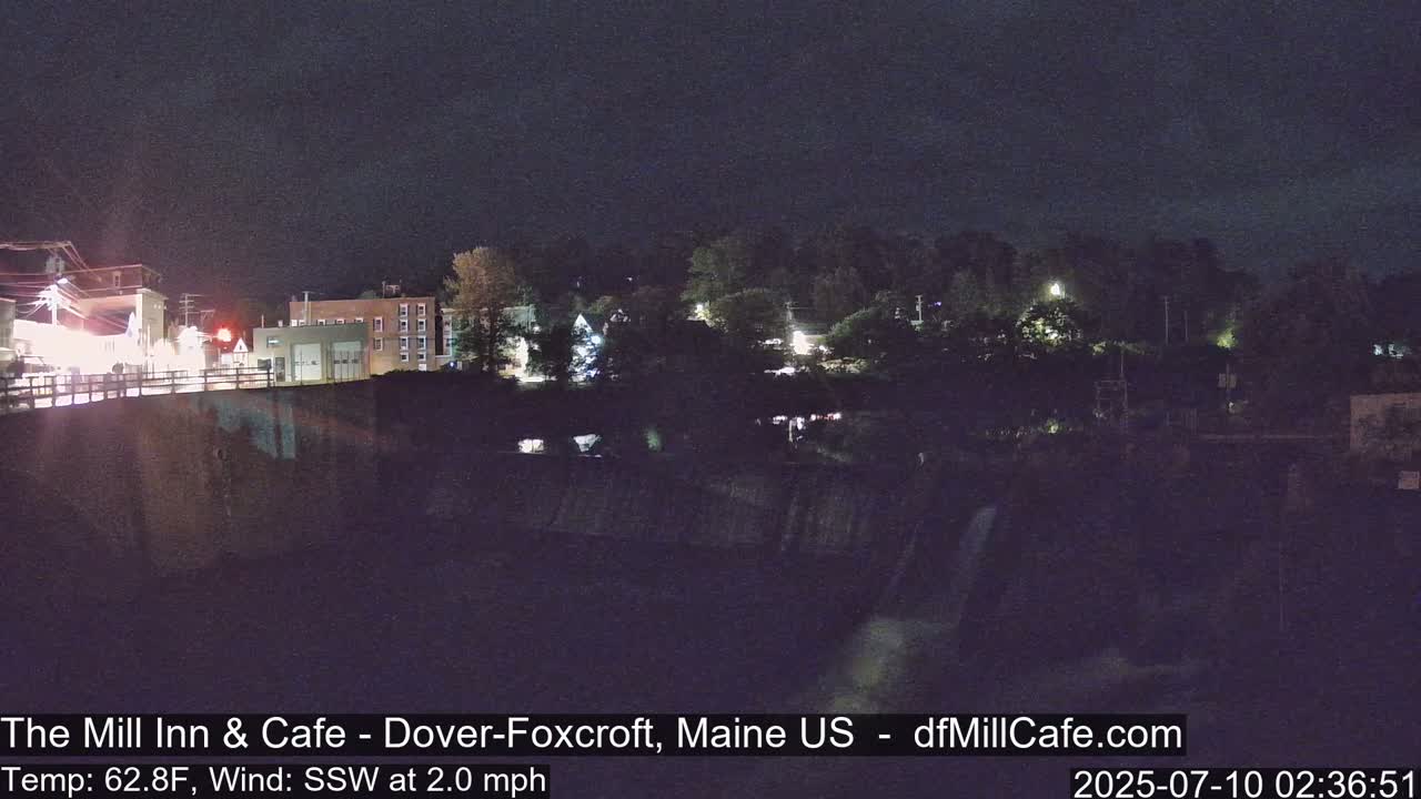 Mayo Mill Dam Live Cam  - Dover-Foxcroft, Maine , USA