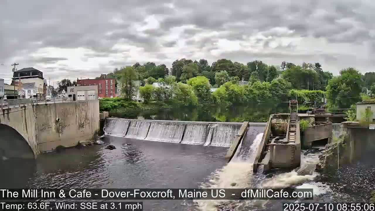 Mayo Mill Dam Live Cam  - Dover-Foxcroft, Maine , USA
