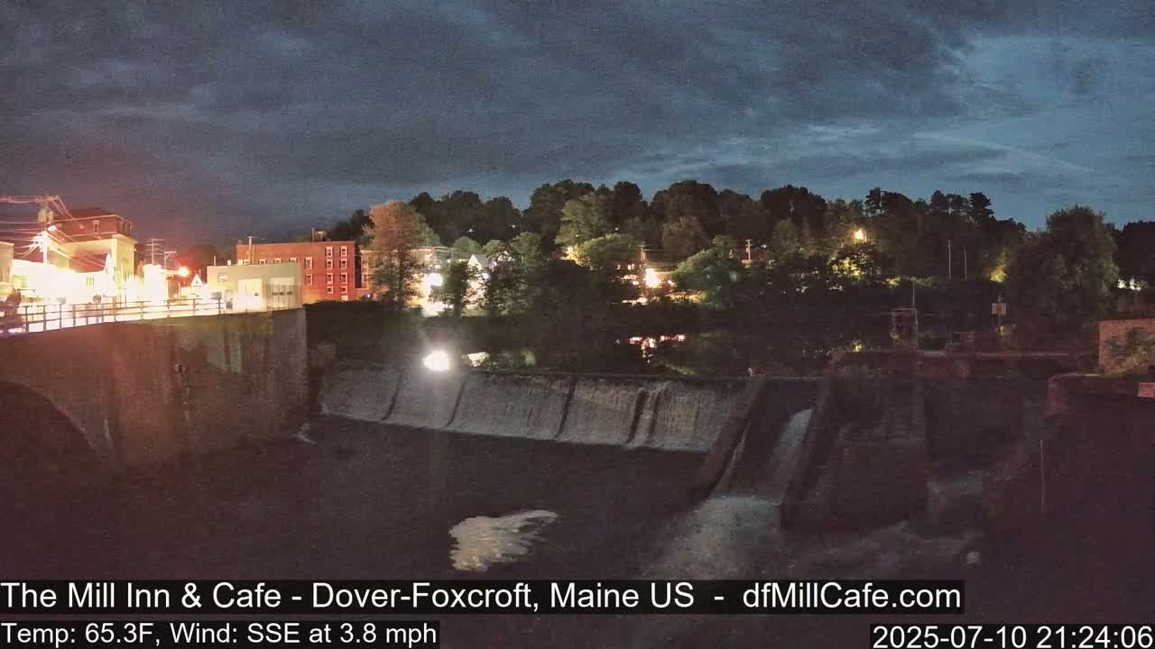 Mayo Mill Dam Live Cam  - Dover-Foxcroft, Maine , USA