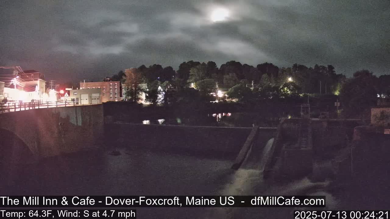 Mayo Mill Dam Live Cam  - Dover-Foxcroft, Maine , USA