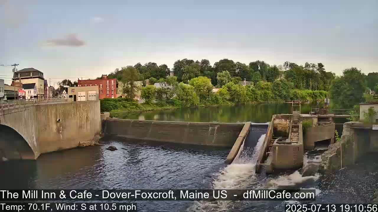 Mayo Mill Dam Live Cam  - Dover-Foxcroft, Maine , USA