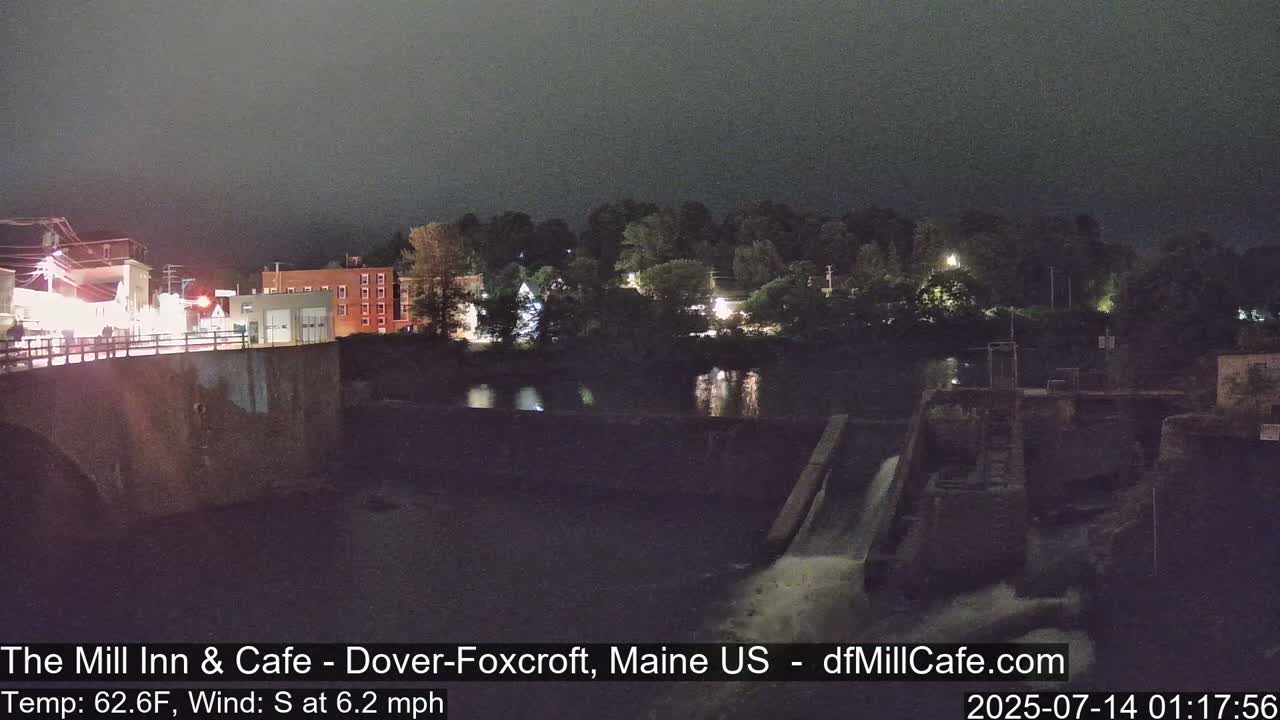 Mayo Mill Dam Live Cam  - Dover-Foxcroft, Maine , USA