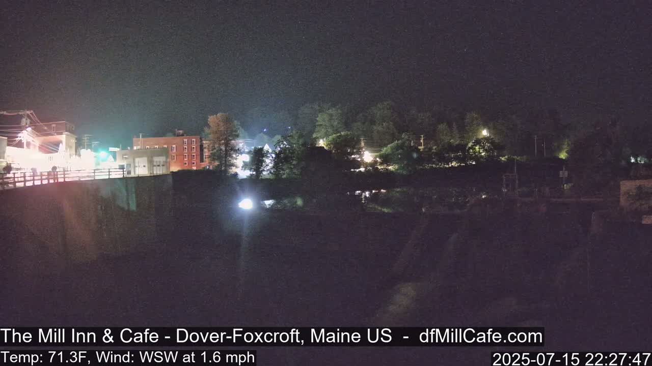Mayo Mill Dam Live Cam  - Dover-Foxcroft, Maine , USA