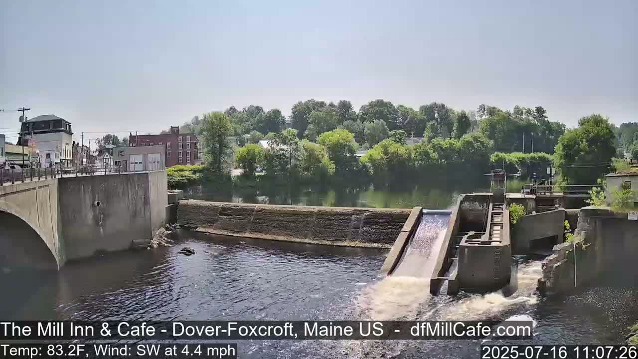 Mayo Mill Dam Live Cam  - Dover-Foxcroft, Maine , USA