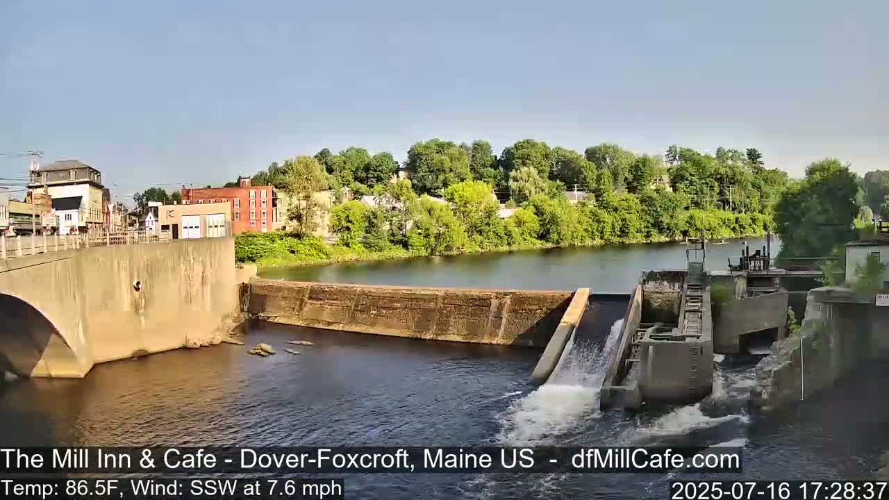 Mayo Mill Dam Live Cam  - Dover-Foxcroft, Maine , USA