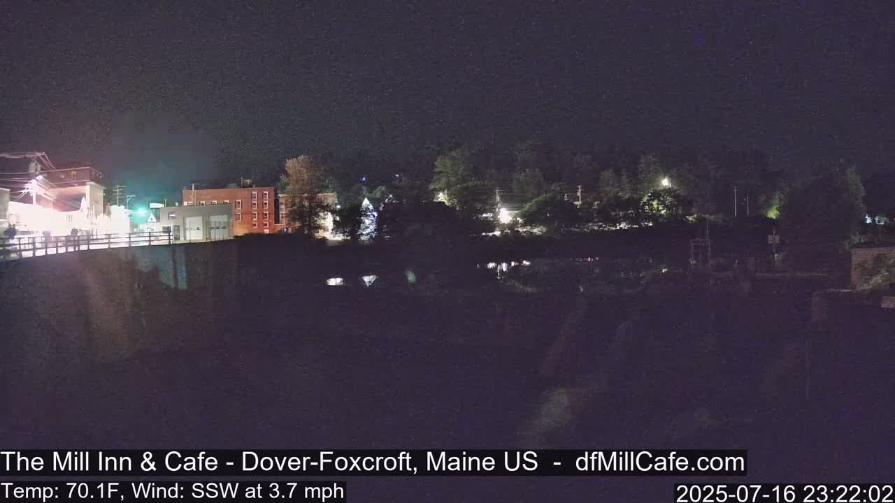 Mayo Mill Dam Live Cam  - Dover-Foxcroft, Maine , USA