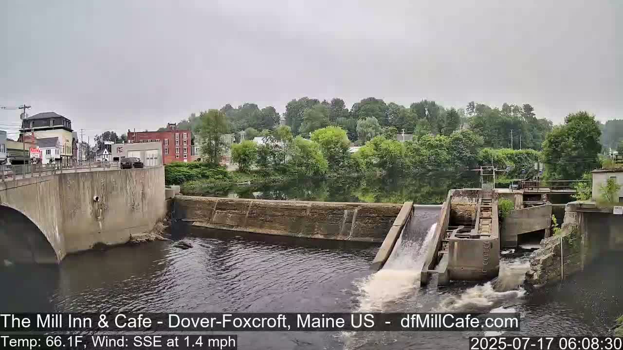 Mayo Mill Dam Live Cam  - Dover-Foxcroft, Maine , USA