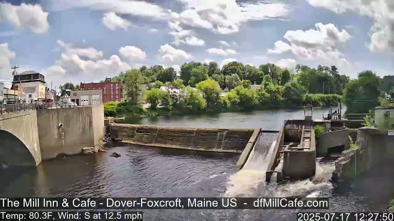 Mayo Mill Dam Live Cam  - Dover-Foxcroft, Maine , USA