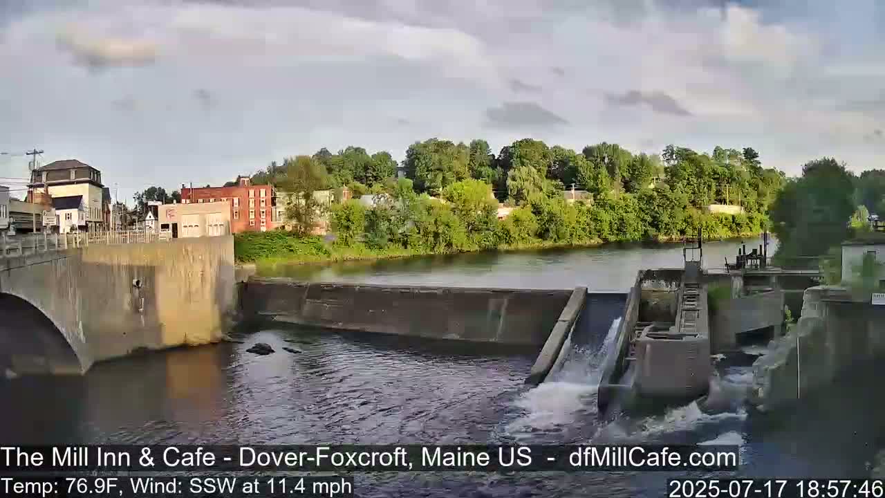 Mayo Mill Dam Live Cam  - Dover-Foxcroft, Maine , USA